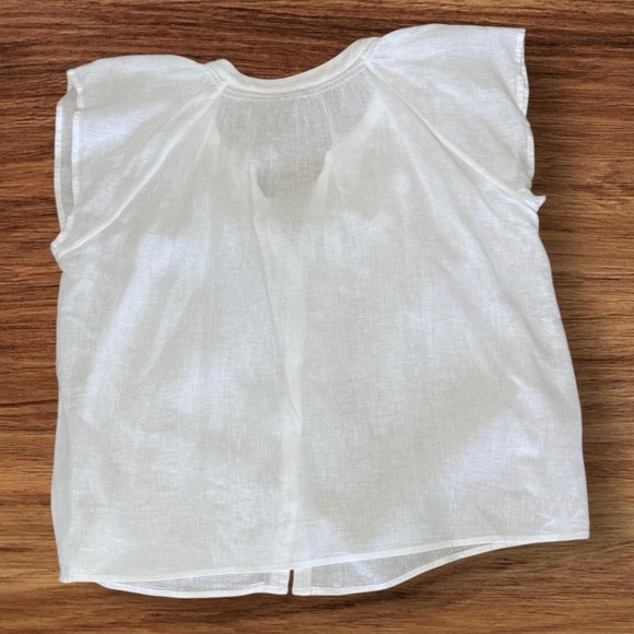 RAILS Alena Lightweight Top in White Womens Button-Up Linen Blend Size Large - Picture 4 of 11